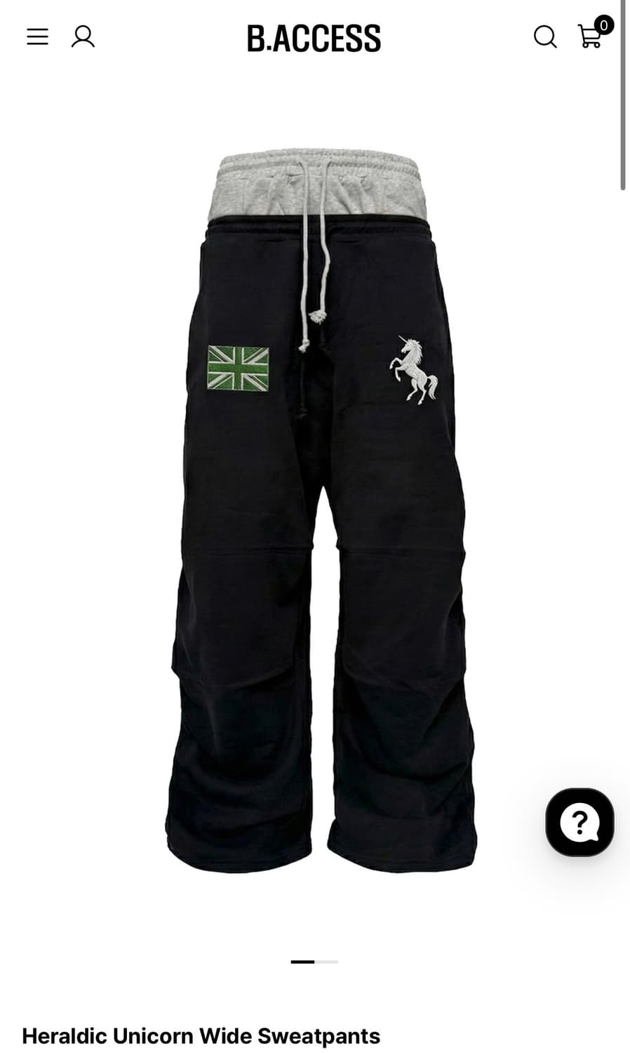 비엑세스 Heraldic Unicorn Wide Sweatpants 새깅 상품이미지1