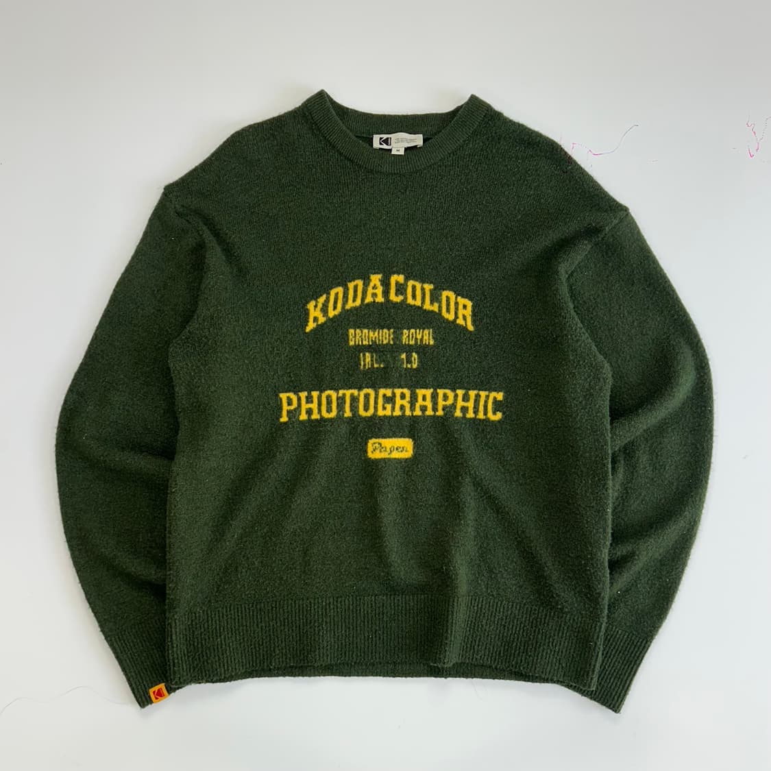 Kodak 코닥 옐로우 레터링 다크 그린 니트 상품이미지3