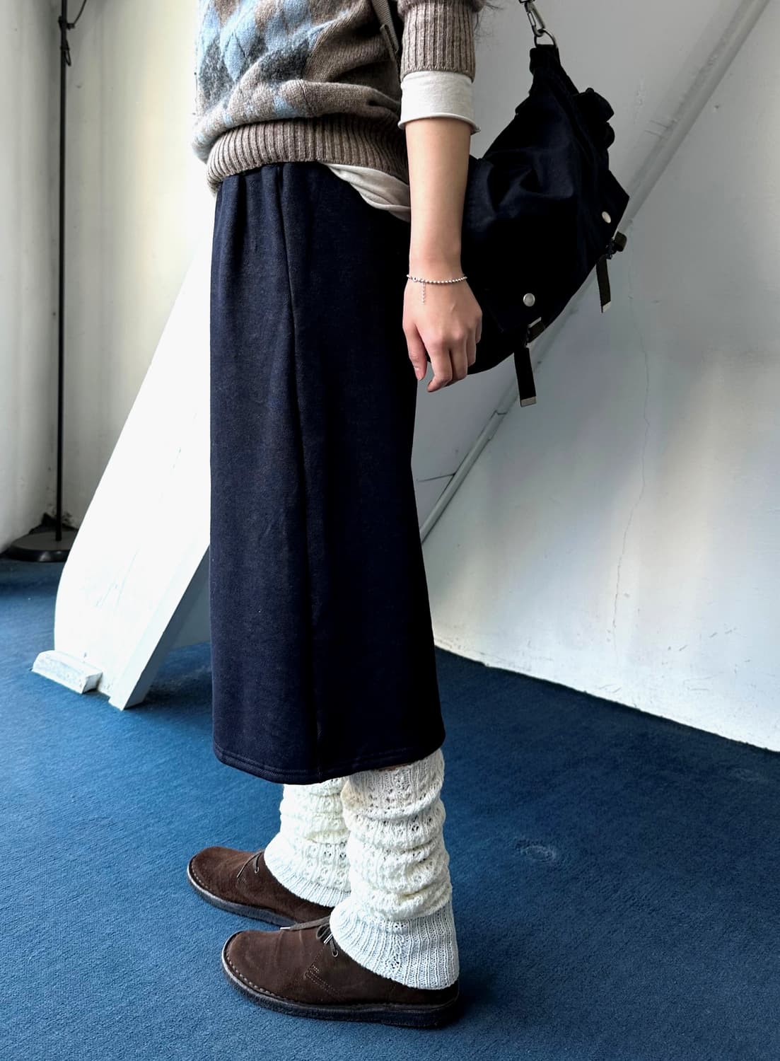 Inner fleece sweat design half easy trou 상품이미지3