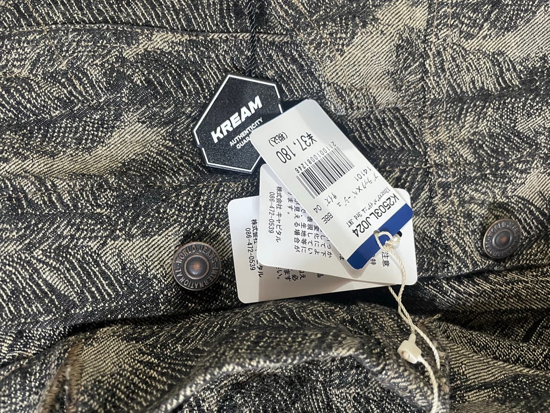 판매) 4사이즈 캐피탈 12온즈 페더 데님자켓 블랙 베이지 상품이미지7