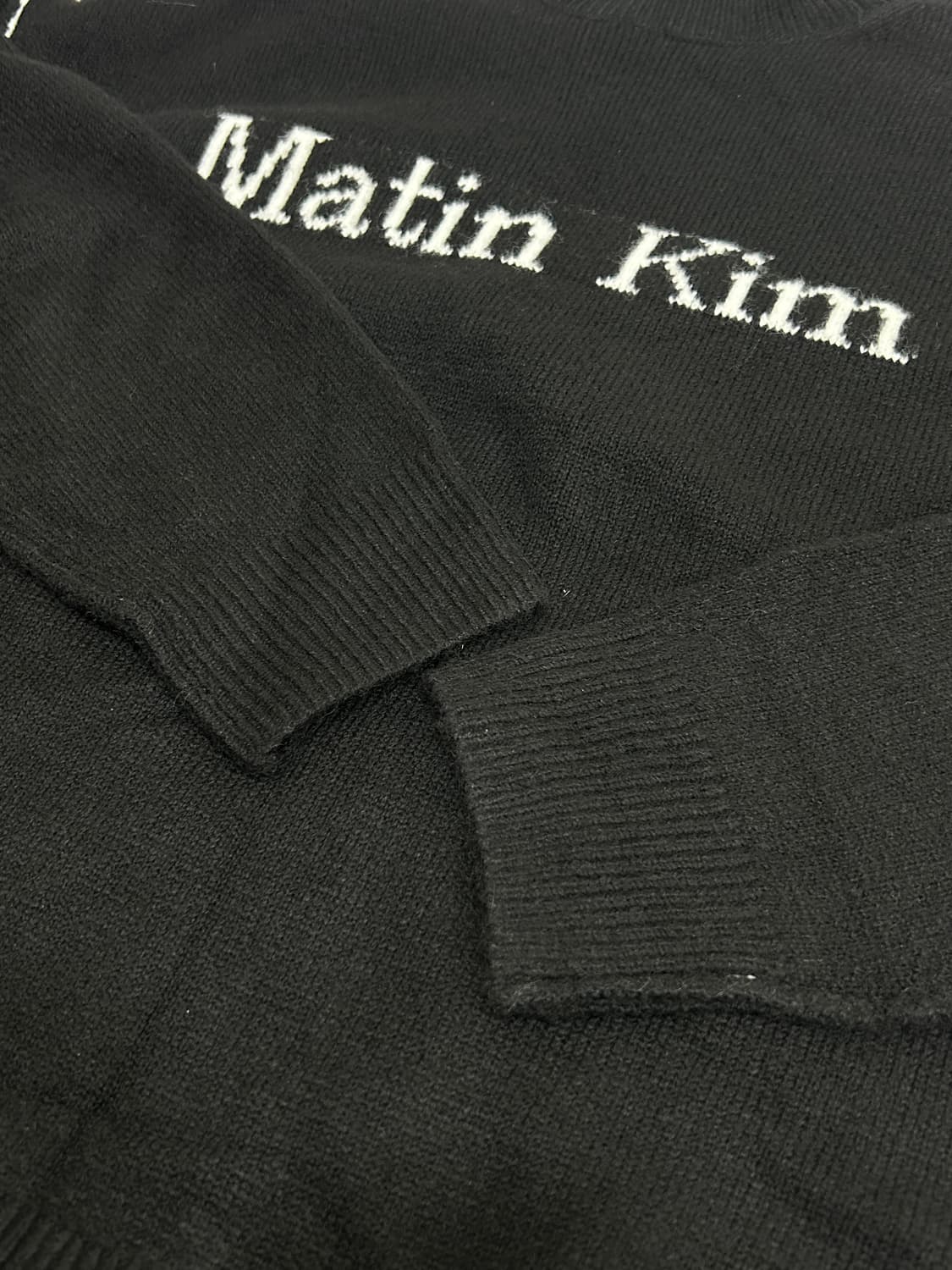 마뗑킴 라인배색 블랙 니트 남녀공용 M 상품이미지7