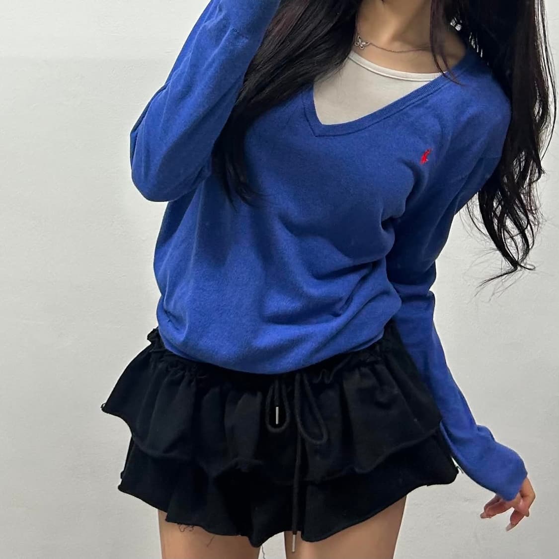 폴로 랄프로렌 피마코튼 브이넥 코튼 니트(L) 상품이미지2