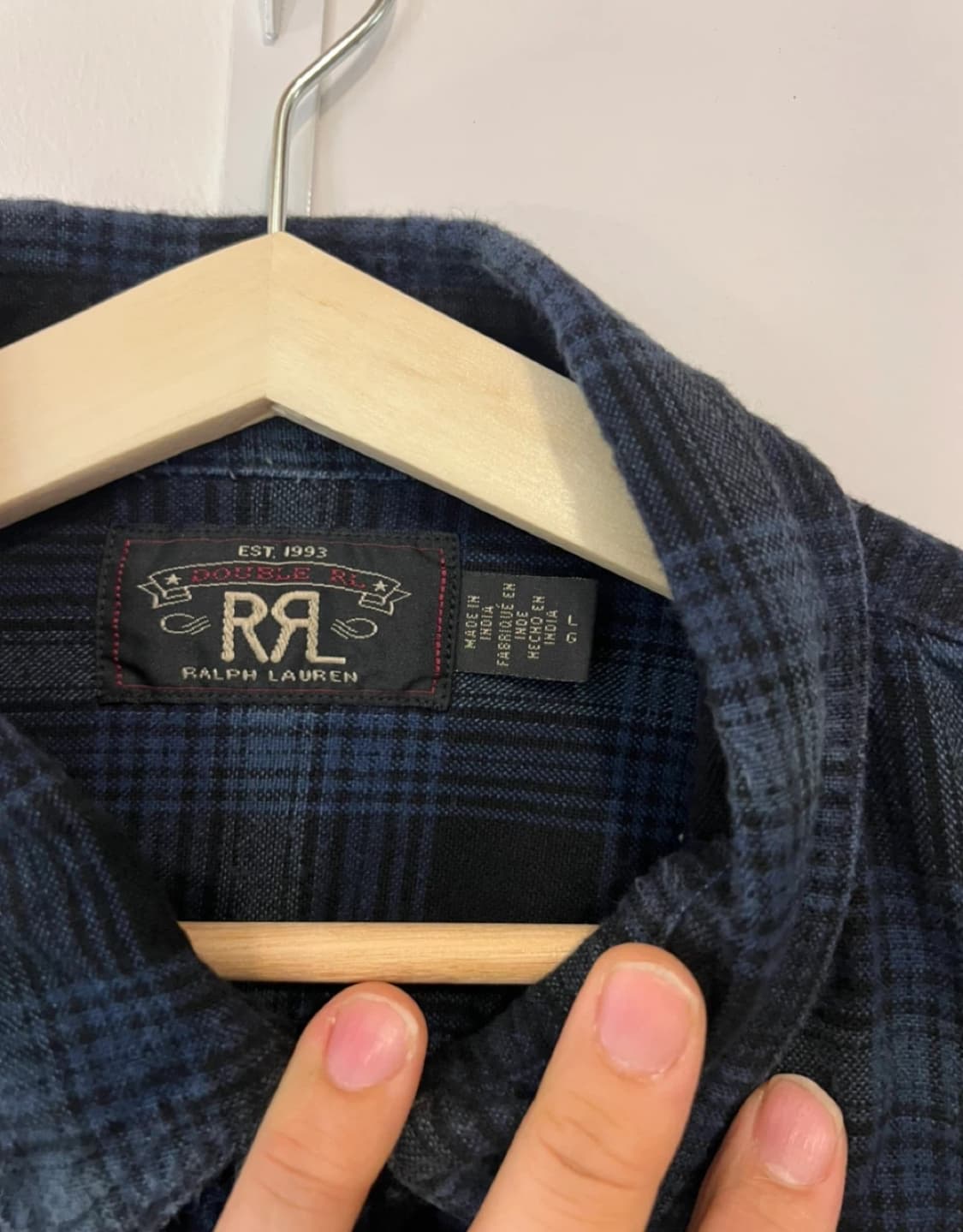 더블알엘 RRL 블루 체크 셔츠 L 상품이미지9