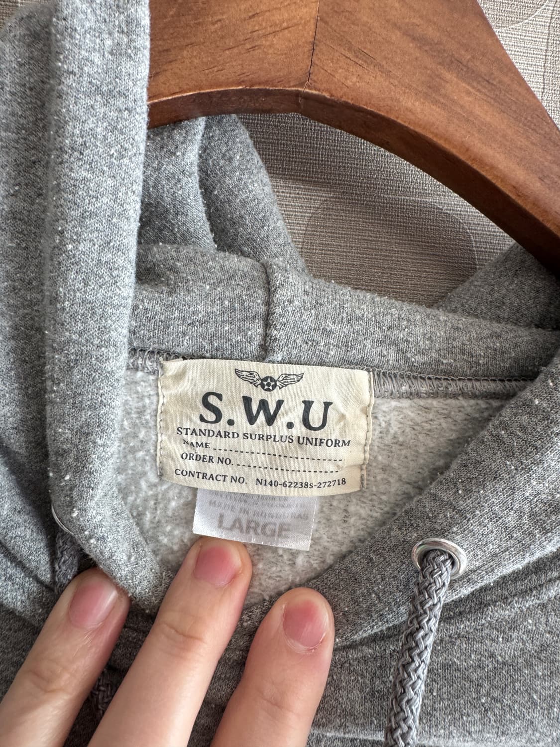 90s 밀리터리 USA SWU 미군 후드 L 상품이미지6