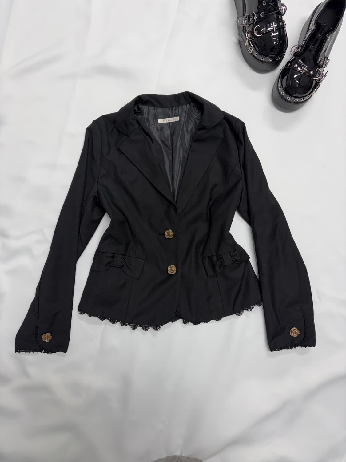 엑시즈팜 고스로리 고딕 블랙갸루 긱시크 블레이저 자켓 상품이미지2