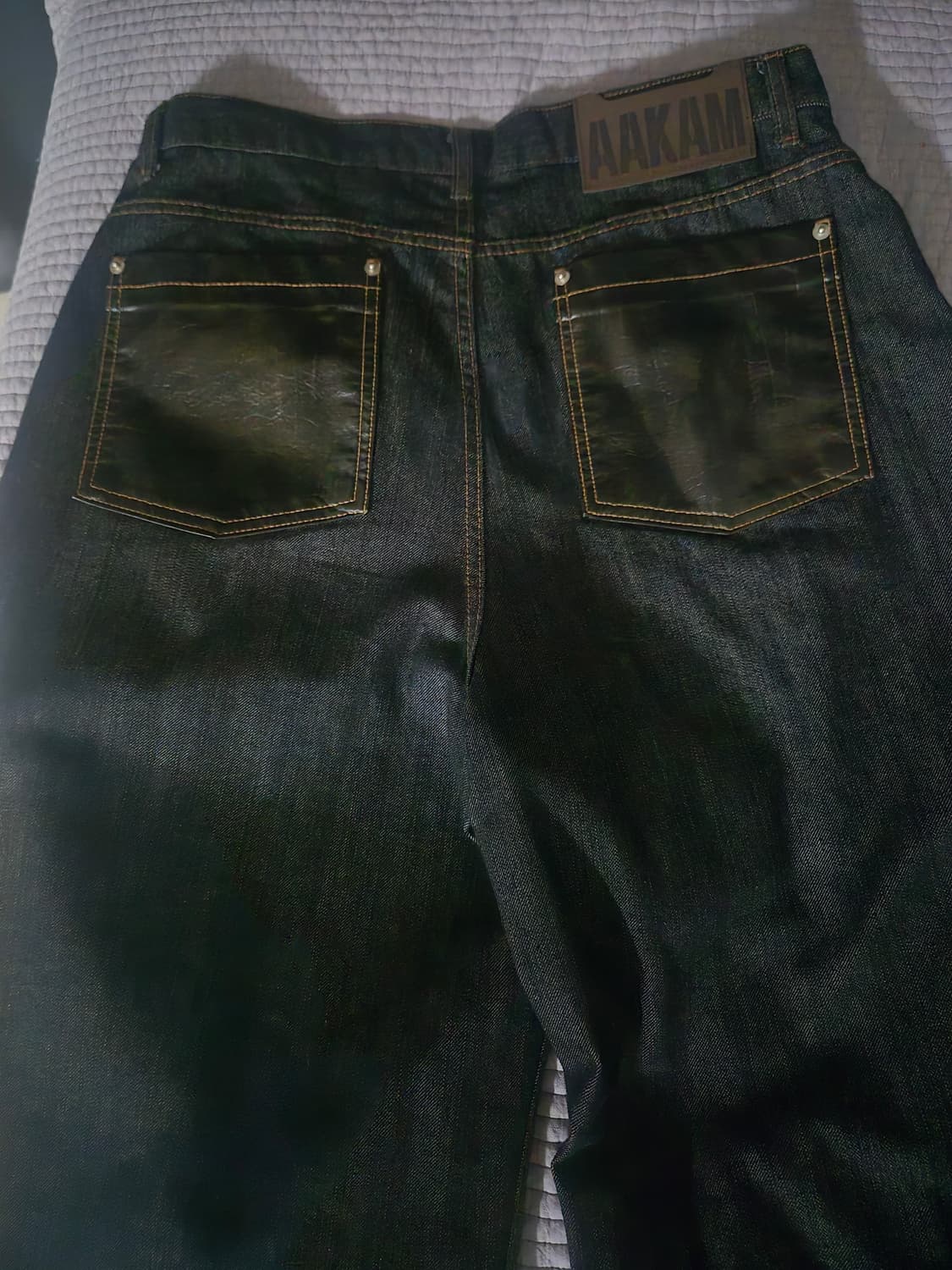 아캄 레더 패치 데님 2사이즈 상품이미지2