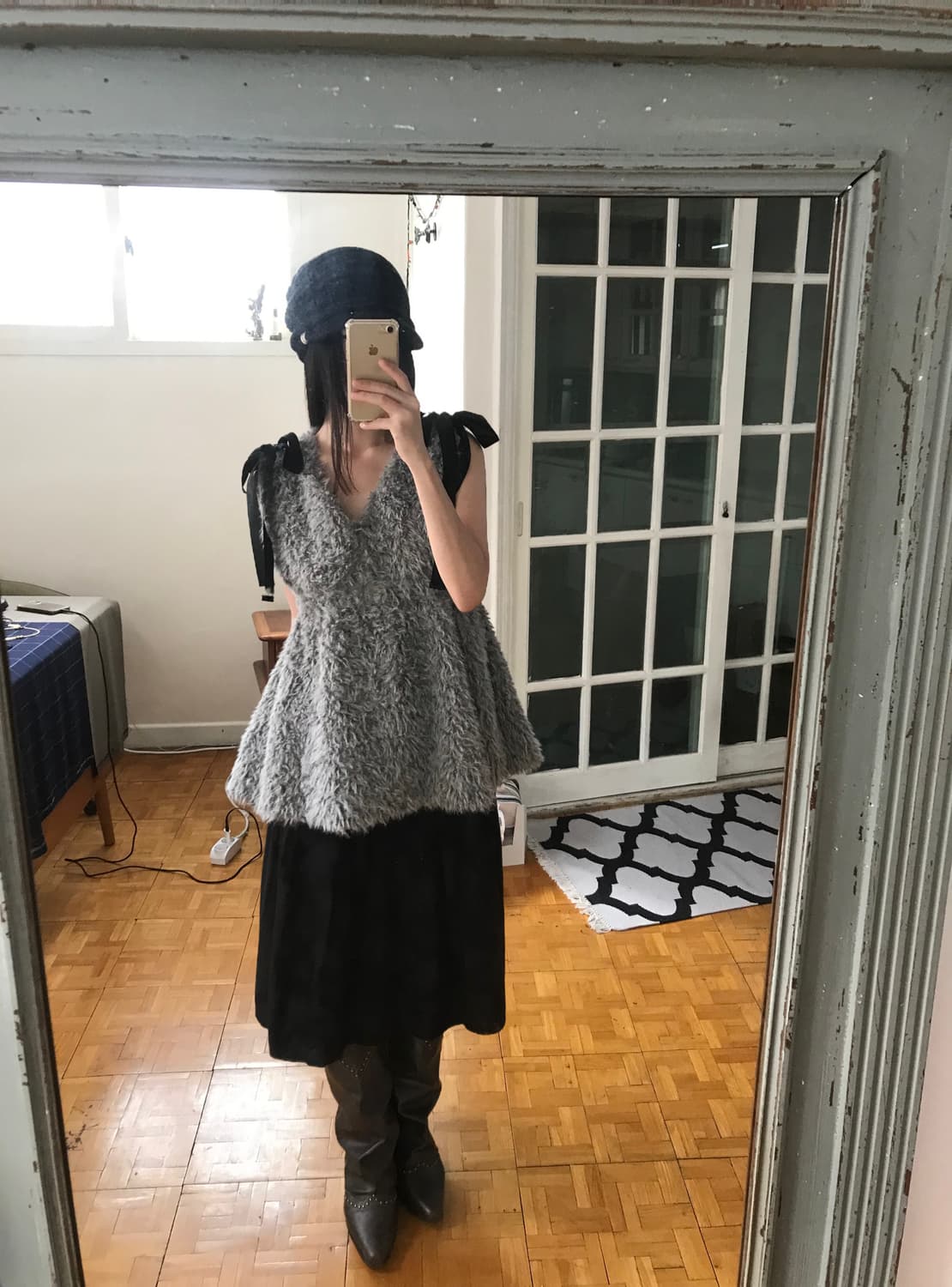 vintage fur sleeveless 상품이미지5