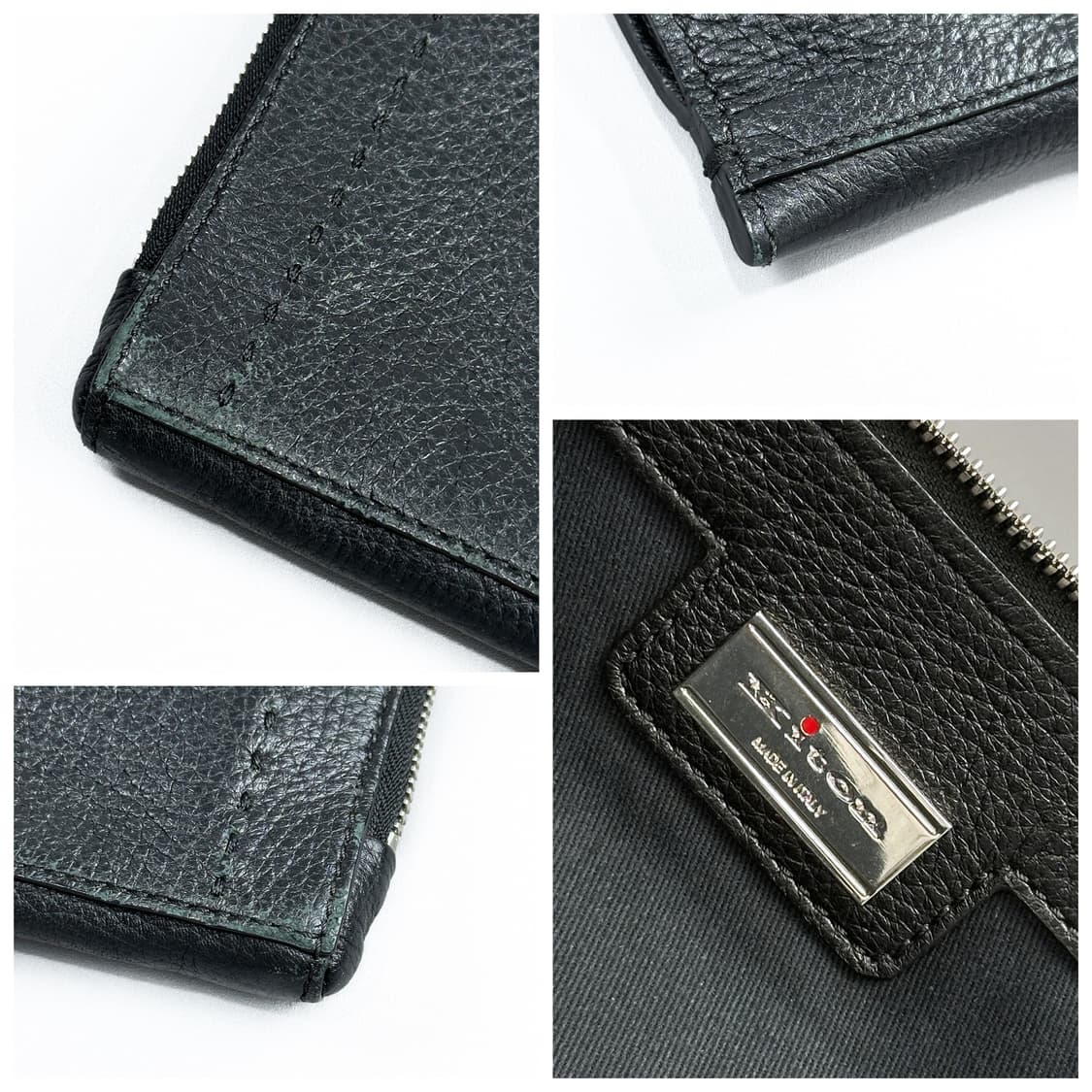 Kiton 키톤 레더 클러치 백 블랙 상품이미지10