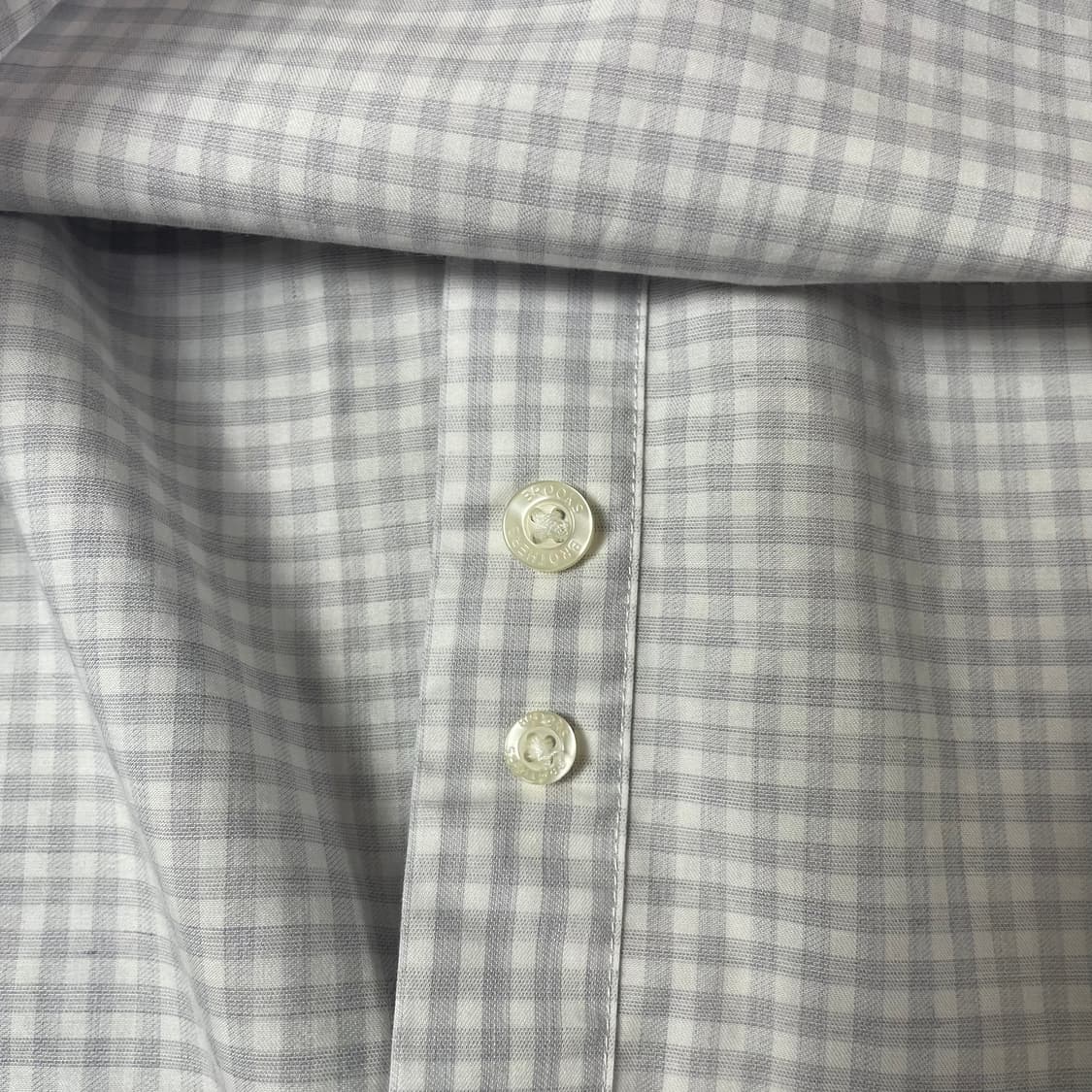 브룩스브라더스 스카이블루 마이크로 체크 긴팔 셔츠 S 상품이미지7