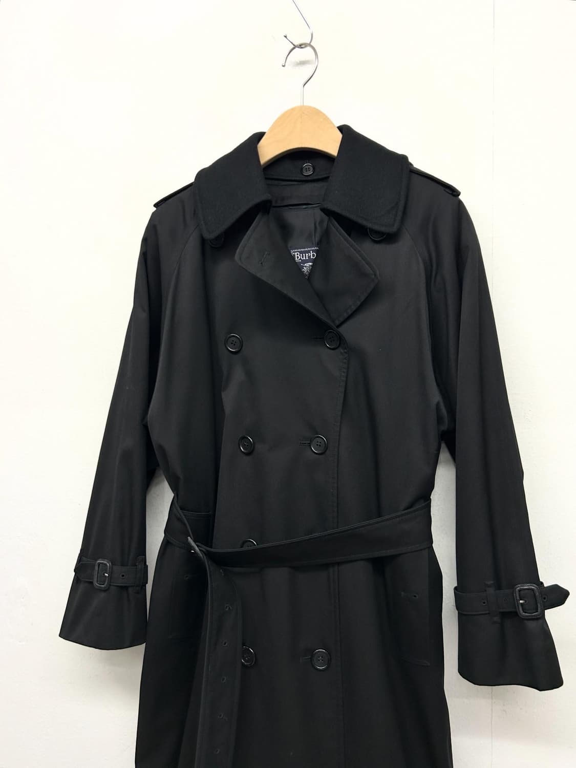 80s Burberry 버버리 블랙 트렌치 롱코트 상품이미지2