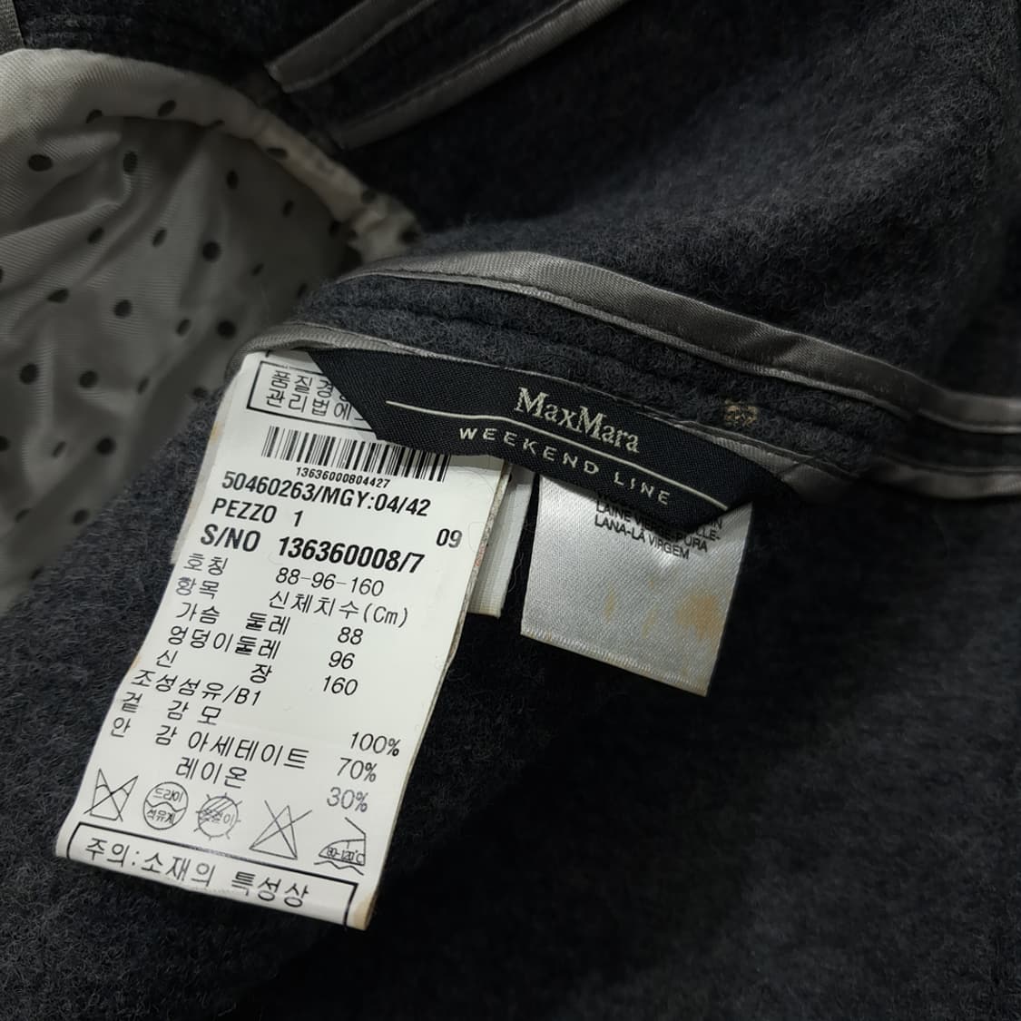CN820W M 막스마라 위켄드 버진울 도트 자켓 상품이미지5