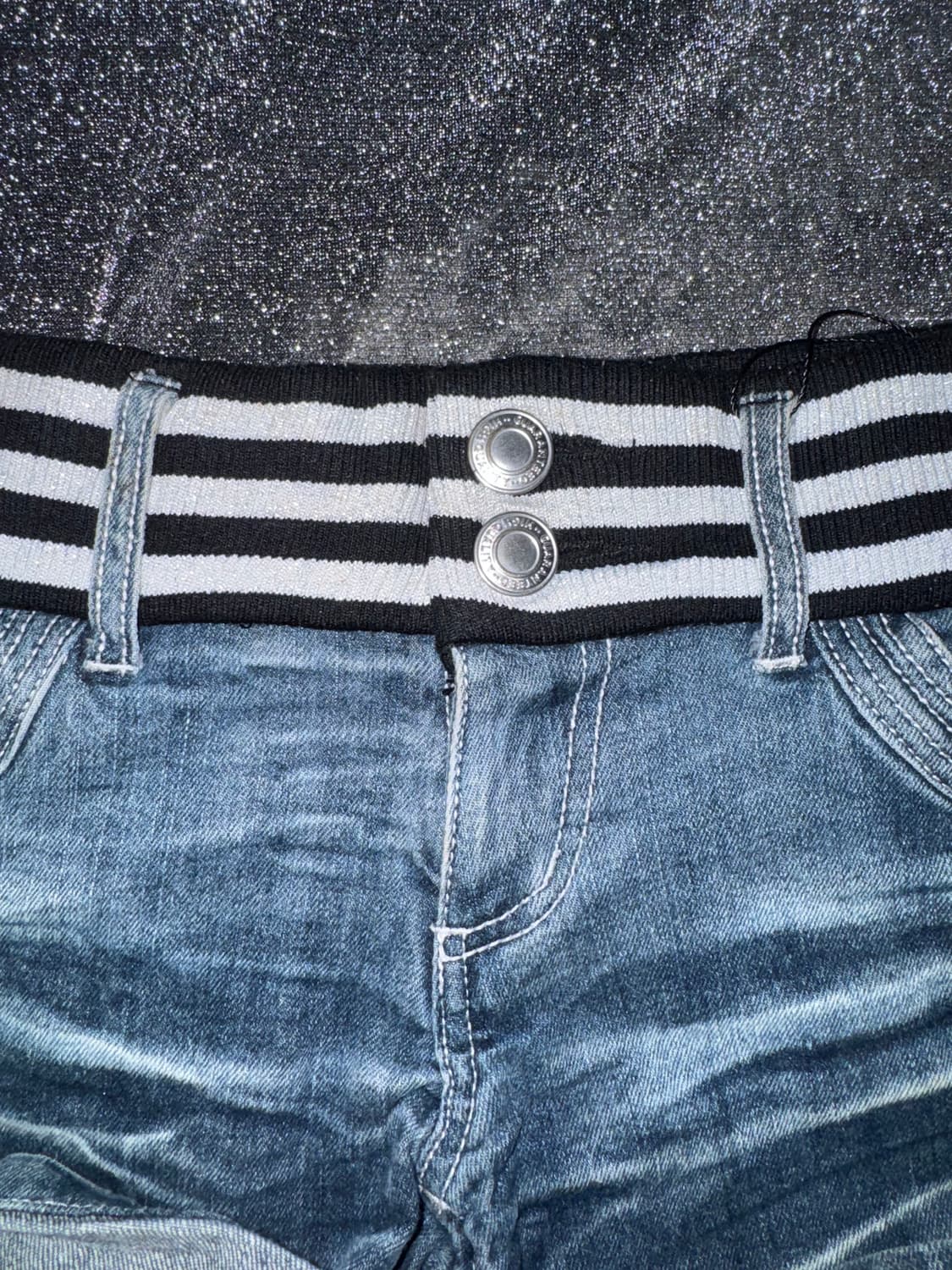 Punk stripe denim shorts 상품이미지3