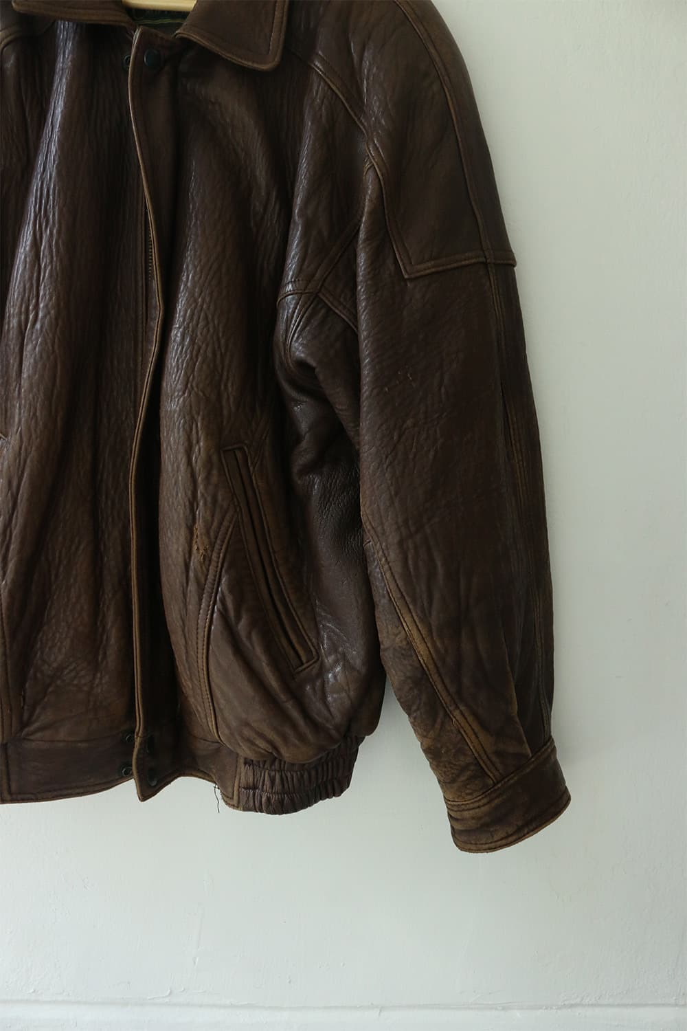 90s 브라운 레더 자켓 상품이미지5