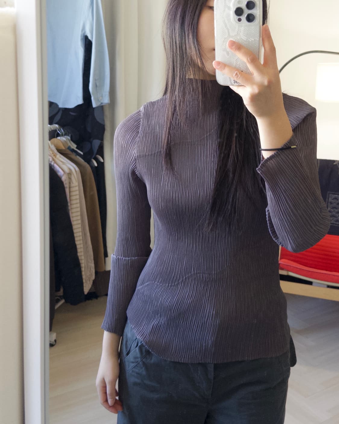 [vtg] wave pleats long sleeve 상품이미지1
