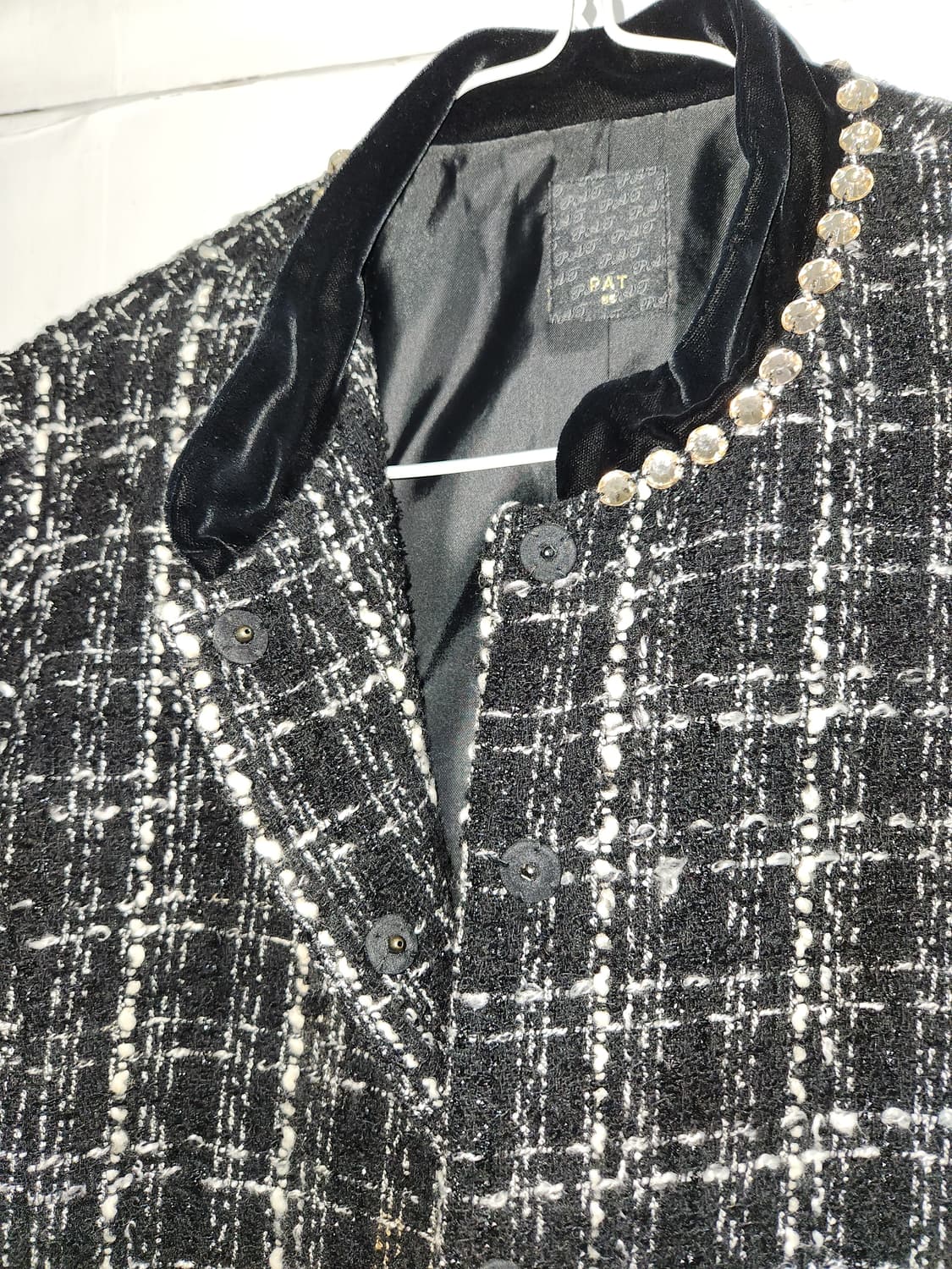 PAT 트위드 블랙 자켓 보석 장식 95 상품이미지4