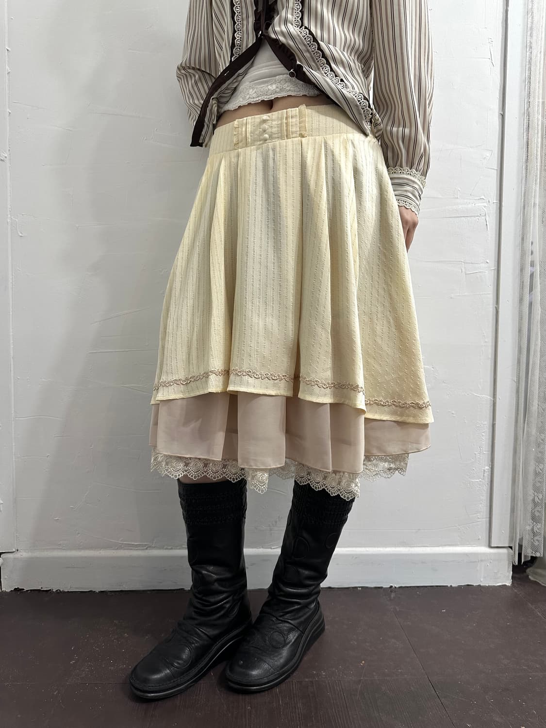 axes femme lace detail skirt 상품이미지1