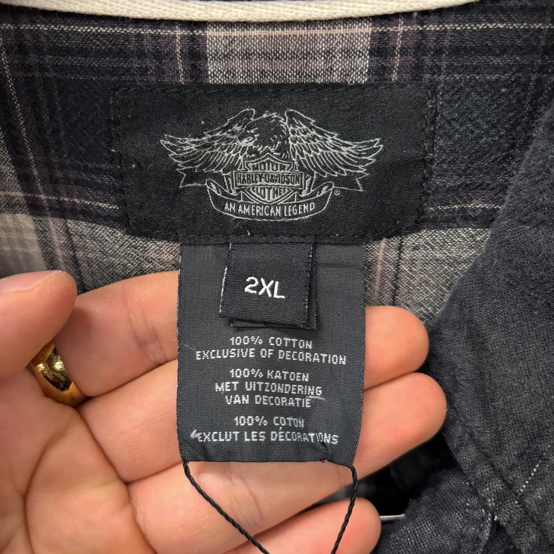 00s 할리데이비슨 Y2K 엠보싱코튼 #1 라이더 셔츠 N457 상품이미지9