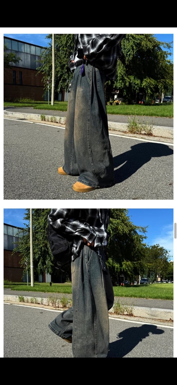 남성 빈티지워싱 핀턱 벌룬핏 팬츠 XL 상품이미지1