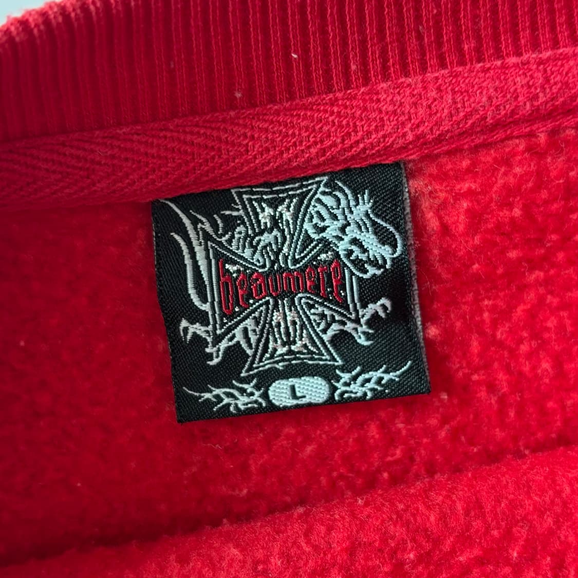 보메르 고딕 그래픽 오버사이즈 레드 맨투맨 상품이미지3