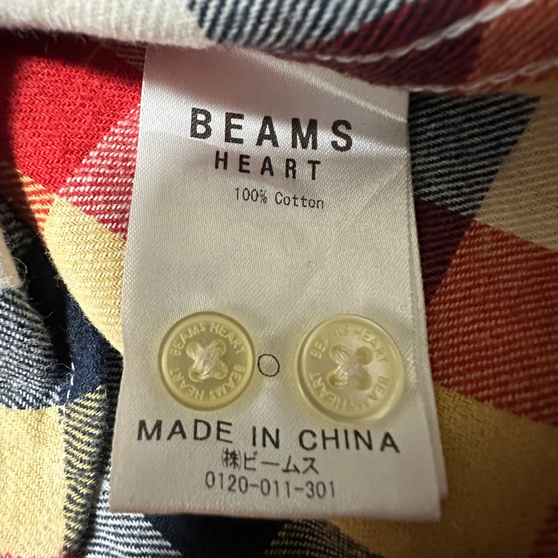 BEAMS heart cotton check shirt 상품이미지5