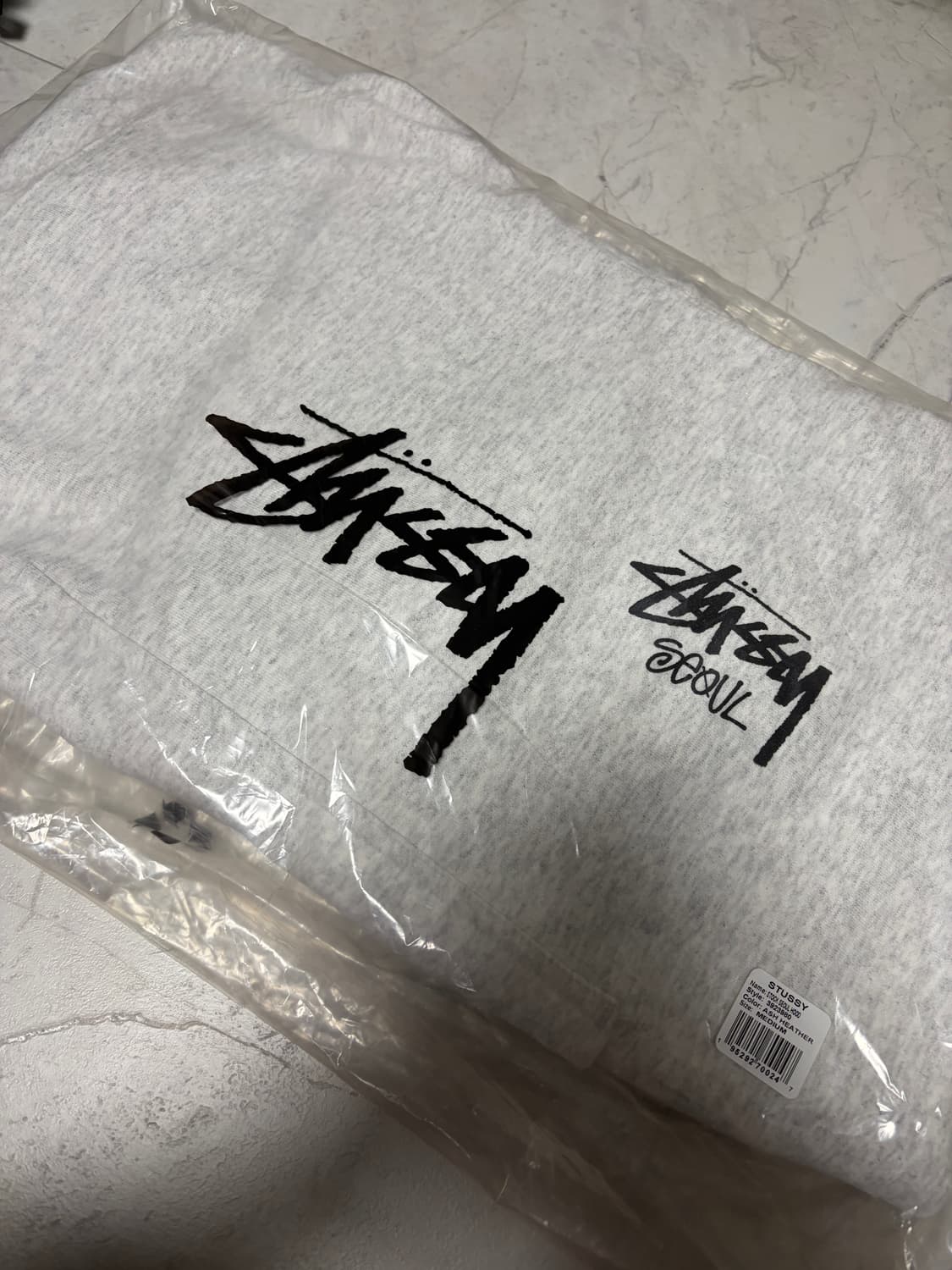 [M] 스투시 스탁 서울 후드 애쉬 헤더 상품이미지3