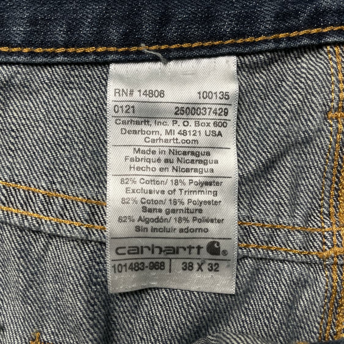 CARHARTT 칼하트 빈티지 데님 워크 팬츠 A00904 상품이미지10