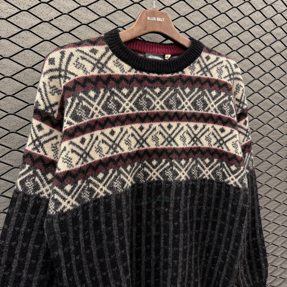 USA VINTAGE 페어아일 울니트 패턴 자수 디테일 멀티컬러 상품이미지4