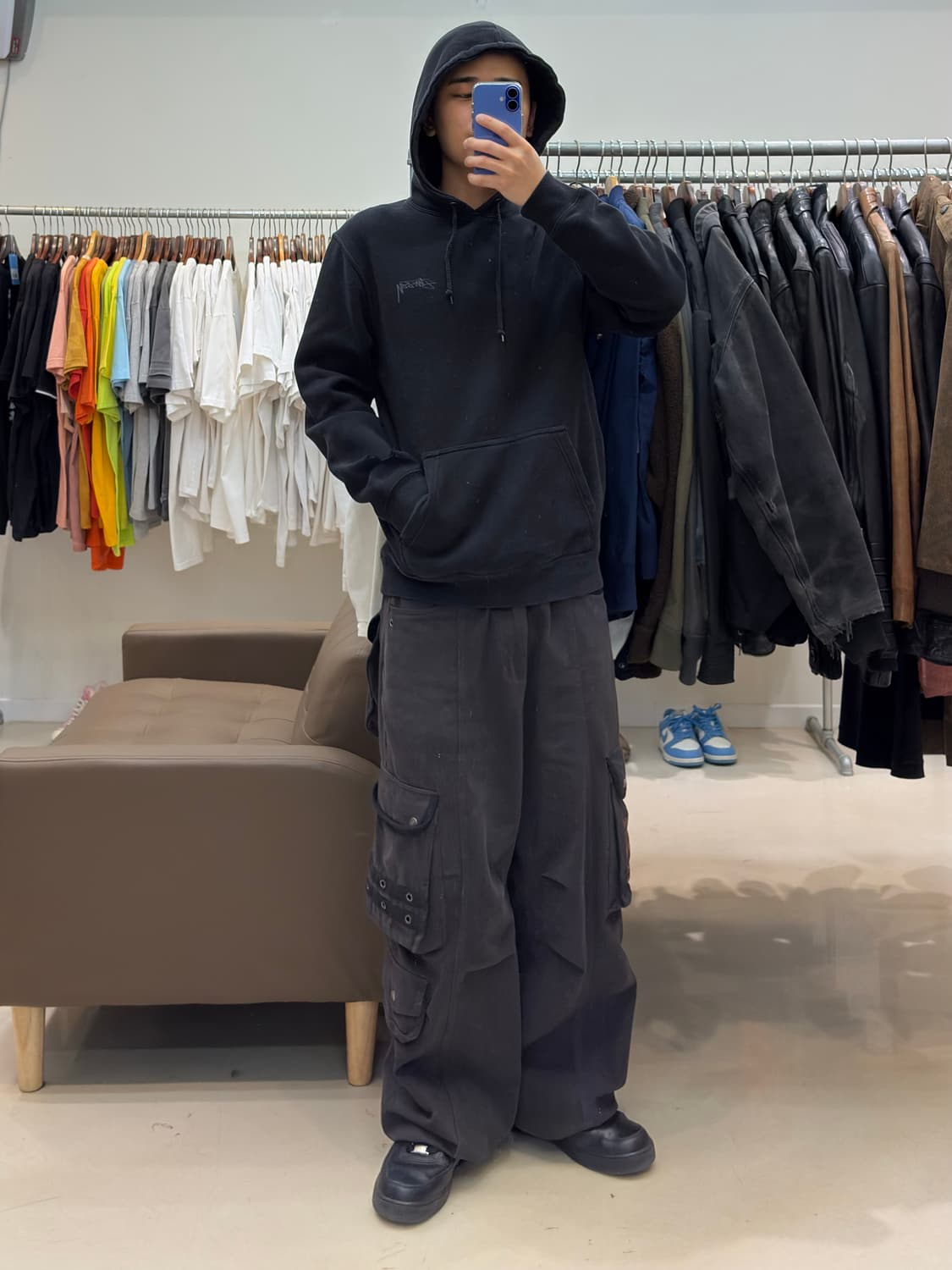 스투시 스탁 로고 후드티 블랙 상품이미지6