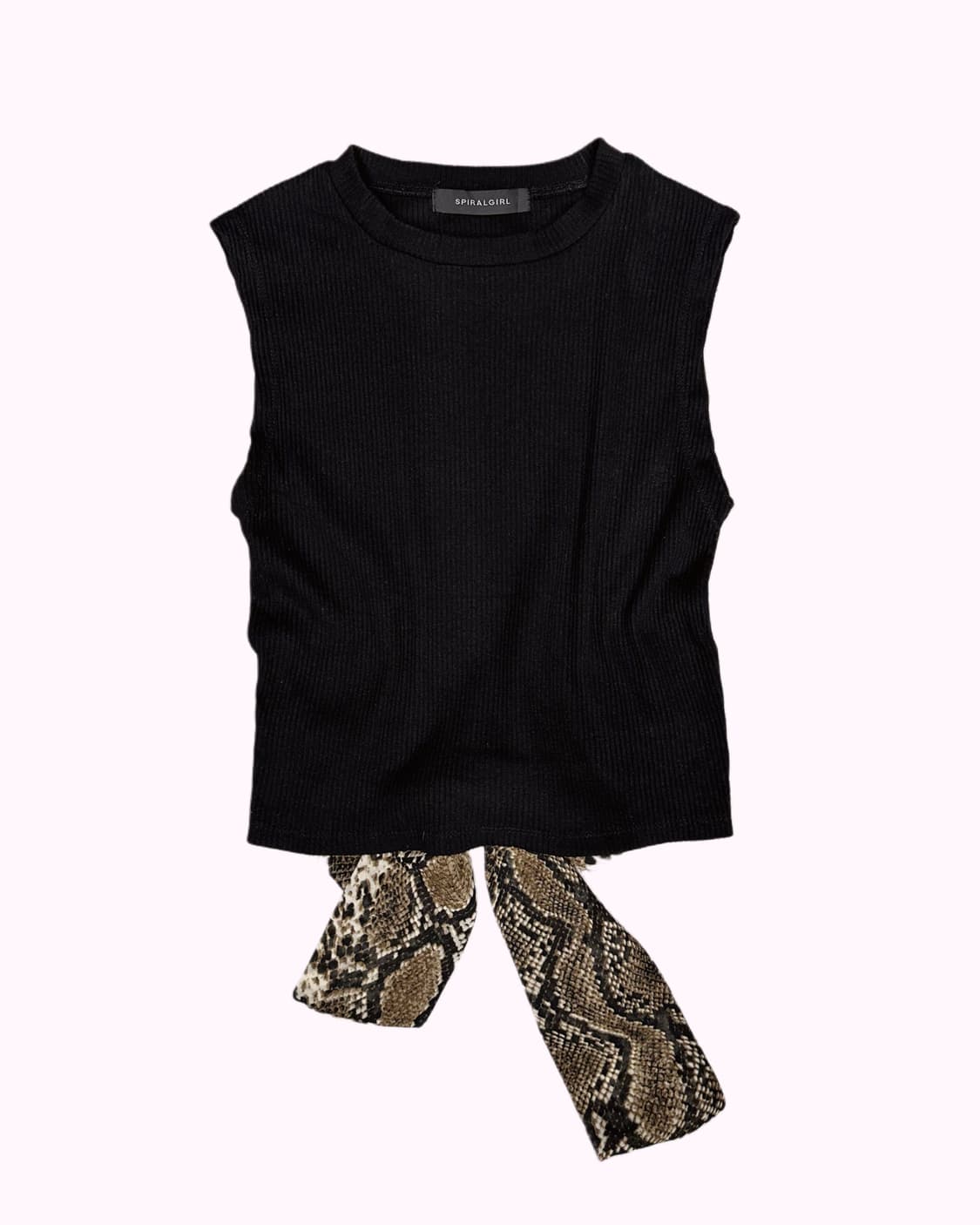 SPIRALGIRL python ribbon ribbed sleevele 상품이미지2