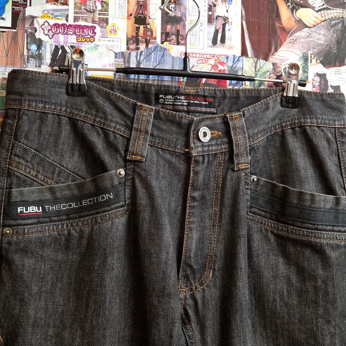 후부 포켓 포인트 그레이 와이드 데님 팬츠 상품이미지8