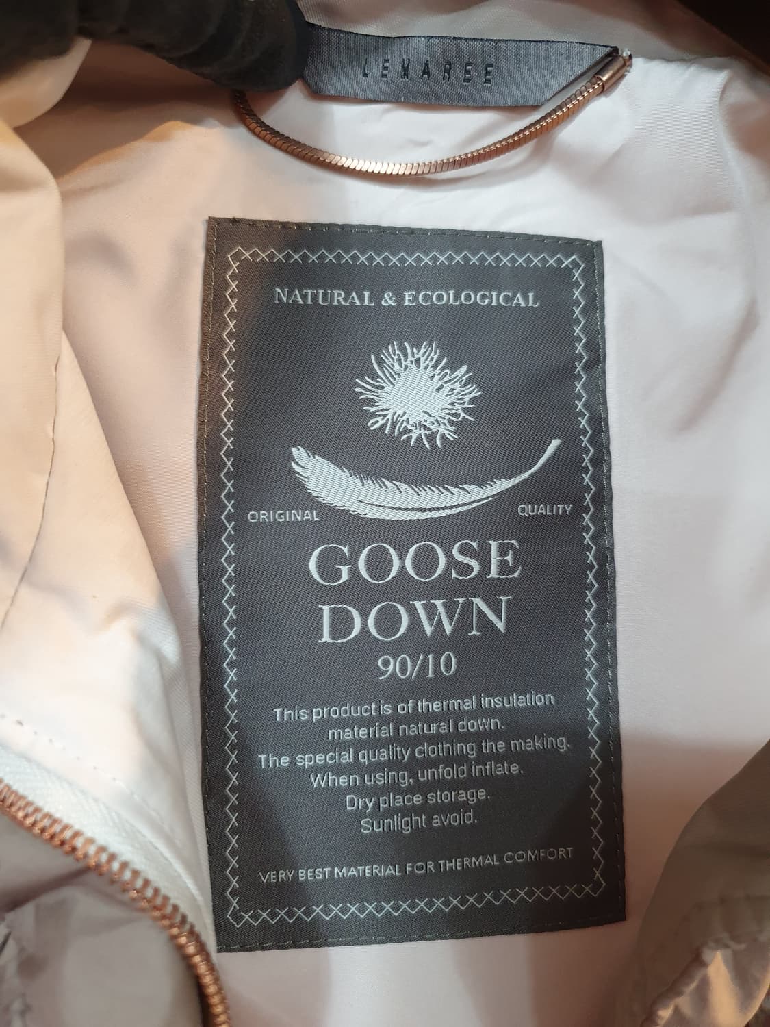 (M/66) LEMAREE 르마레 양가죽 배색 구스다운 패딩 조끼 상품이미지4