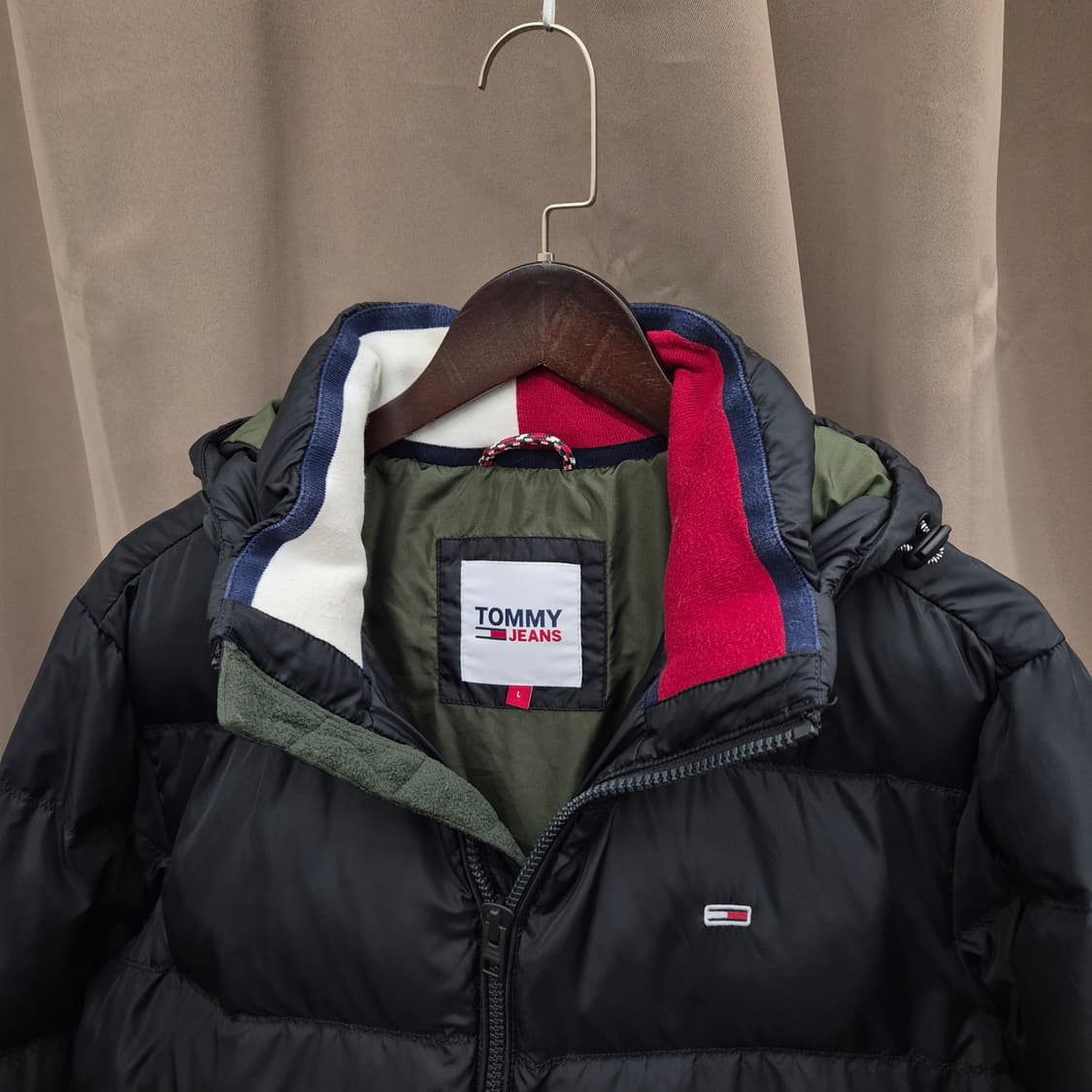 타미 진스 폴리 퀄팅 레귤러 다운 자켓 L 상품이미지2