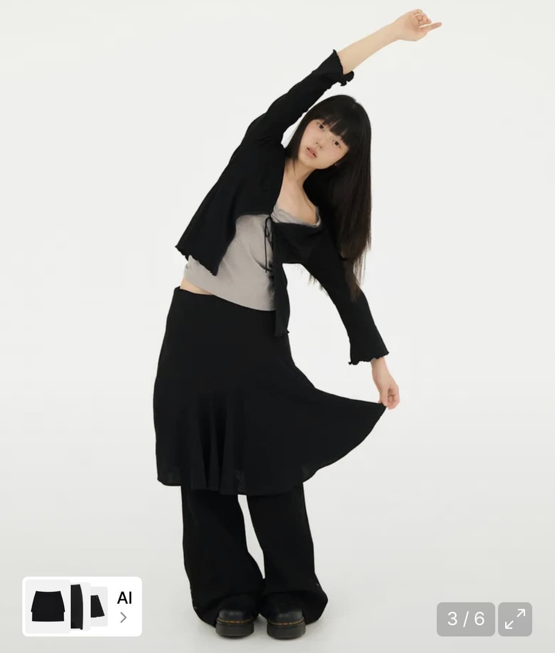 미레코 wavy check midi skirt 미레코 체크 미디스커트 상품이미지2