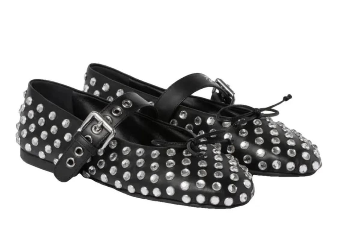 미우미우 레더 발레리나 플랫슈즈 상품이미지1