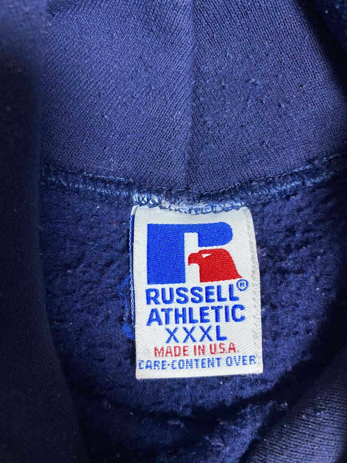 90s USA 빈티지 러셀 후드 네이비 블루 상품이미지3