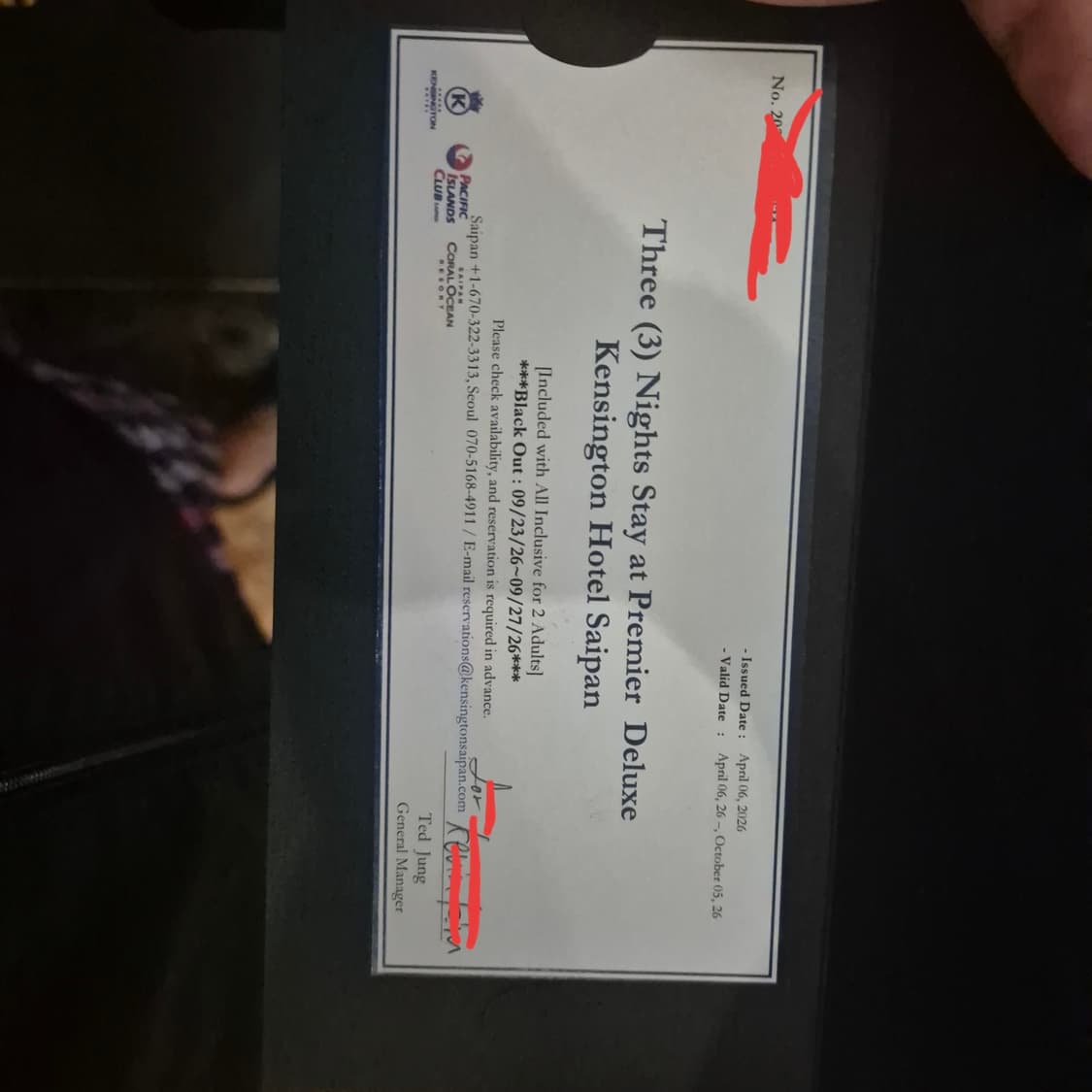 켄싱턴호텔 사이판 올인클루시브 3박 4일 숙박권 양도 상품이미지1