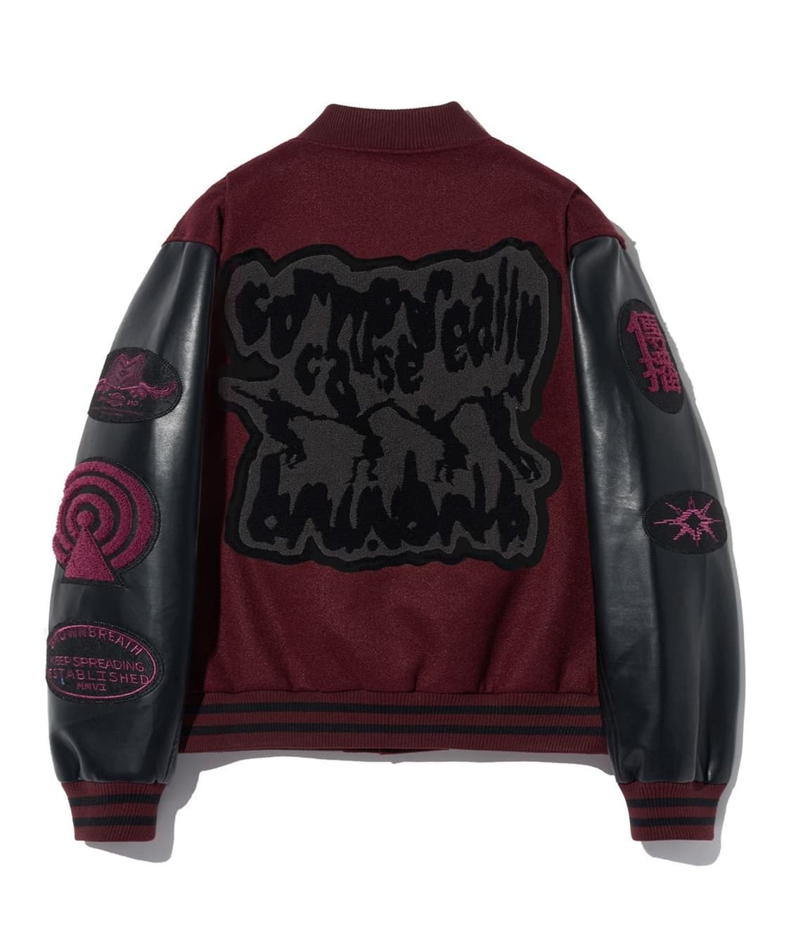 브라운브레스 BB 패치 와인 바시티 자켓 L 상품이미지2