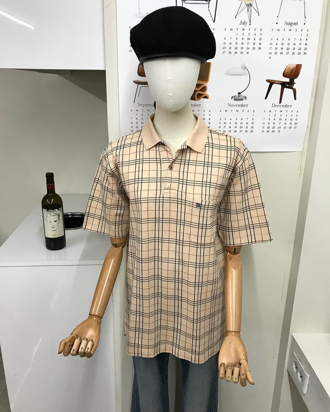버버리 로고 체크 반팔 카라티 상품이미지4