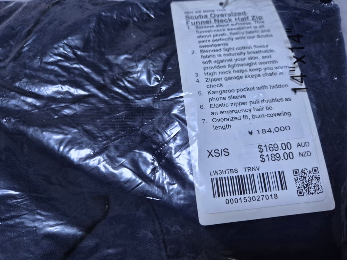 (정품/새상품) 룰루레몬 스쿠바 오버사이즈 퍼널넥 롱 기장, 네이비 상품이미지5