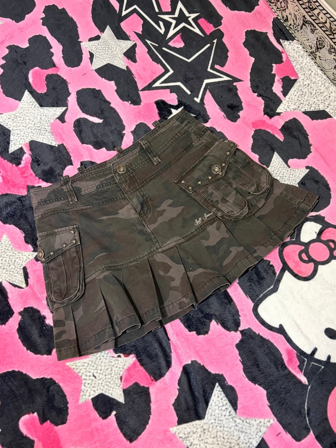 Y2K camo cargo poket pleat Mini Skirt  상품이미지10