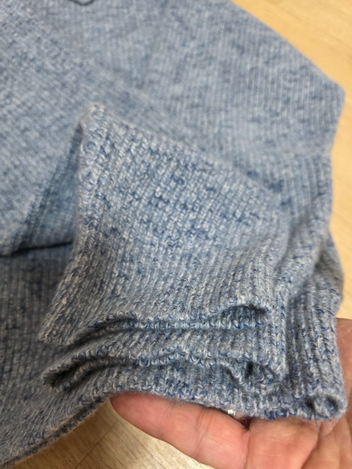 비슬로우 울 카라 니트 멜란지 블루 L 상품이미지6