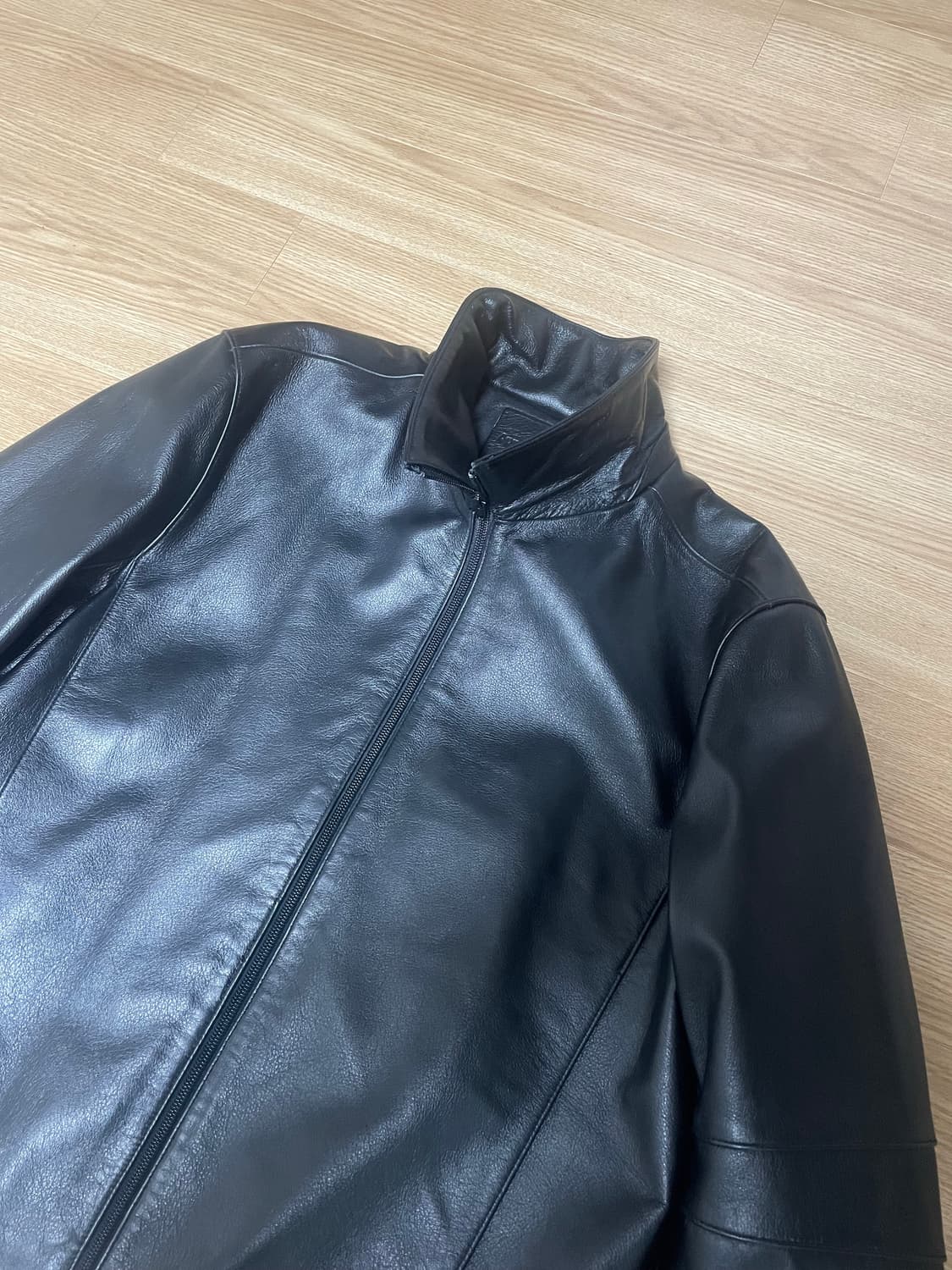 [2] 머듈 레더 자켓 014 appendix black 상품이미지2