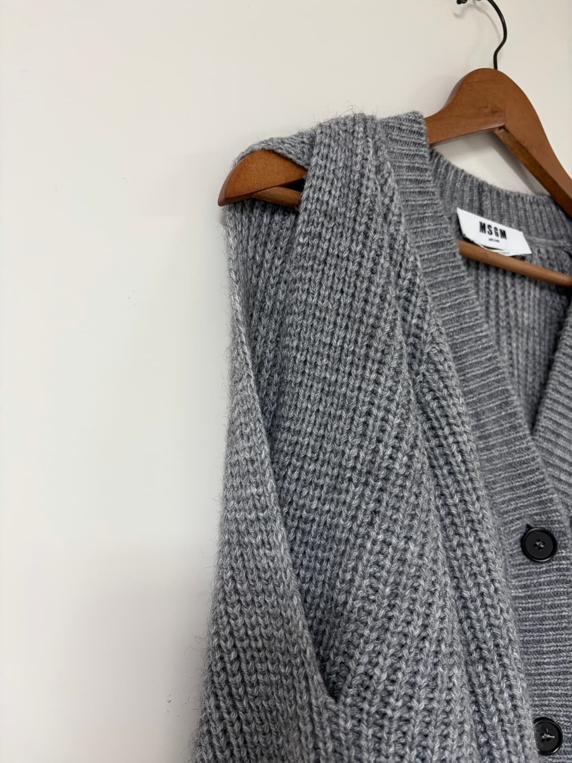 MSGM 꽈배기 트임 골지 니트 가디건 상품이미지7