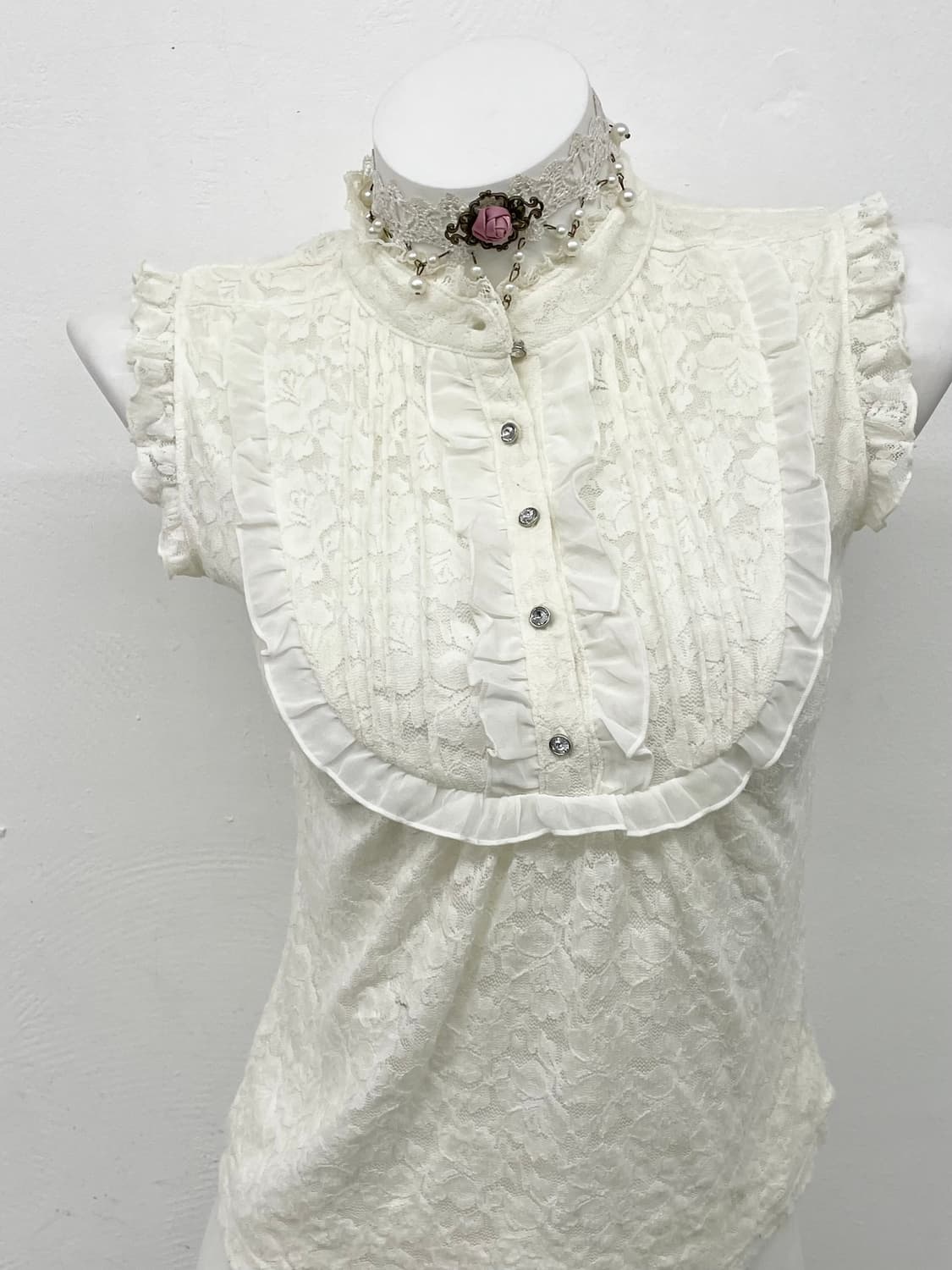 퓨어 갸루 레이스 버튼 탑 상품이미지3