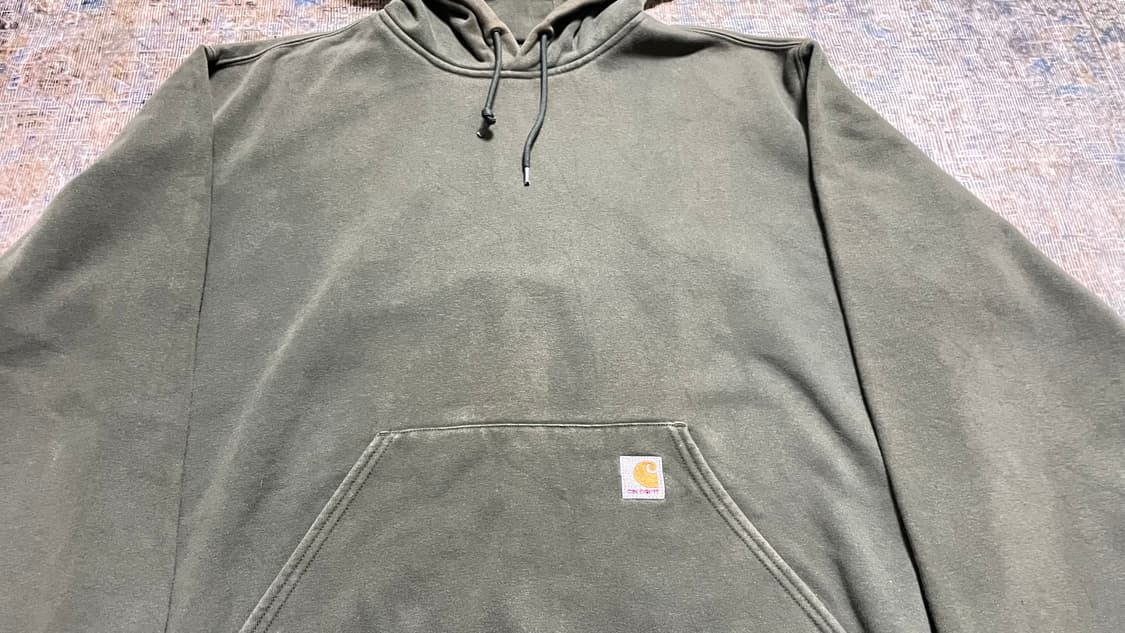 USA 00s 미국 빈티지 워크웨어 멕시코 생산 올리브 칼하트 후드티 상품이미지6