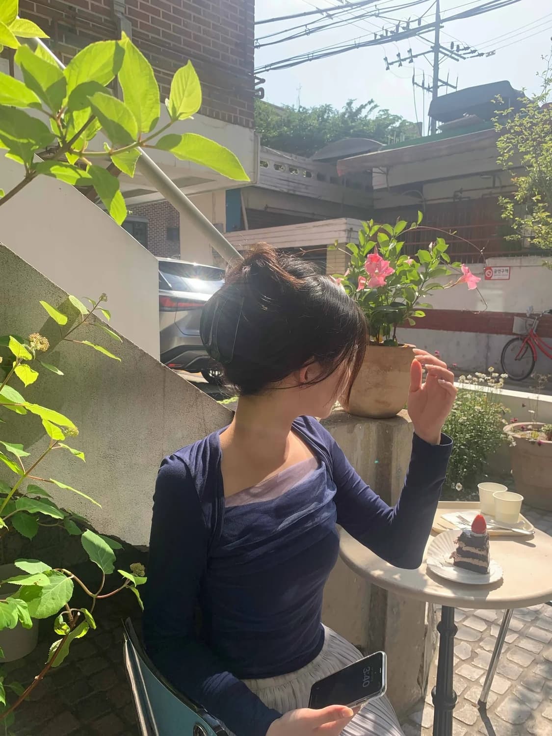 제니오 안느 볼레로 롱슬리브 navy  상품이미지5