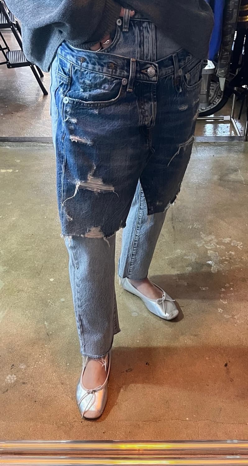 R13 알썰틴 더블레이어드 데님 상품이미지8