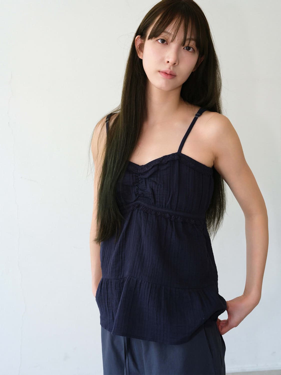 하스타 Hasta Boho Shirring Sleeveless Navy 상품이미지2