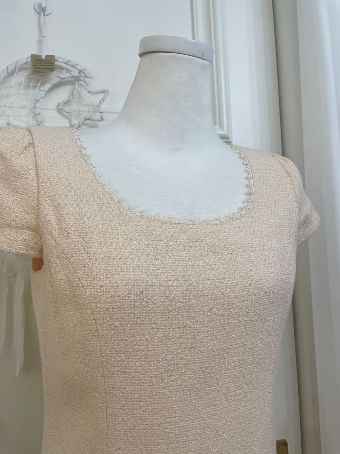 sheer coral twinkle tweed french sleeve 상품이미지6