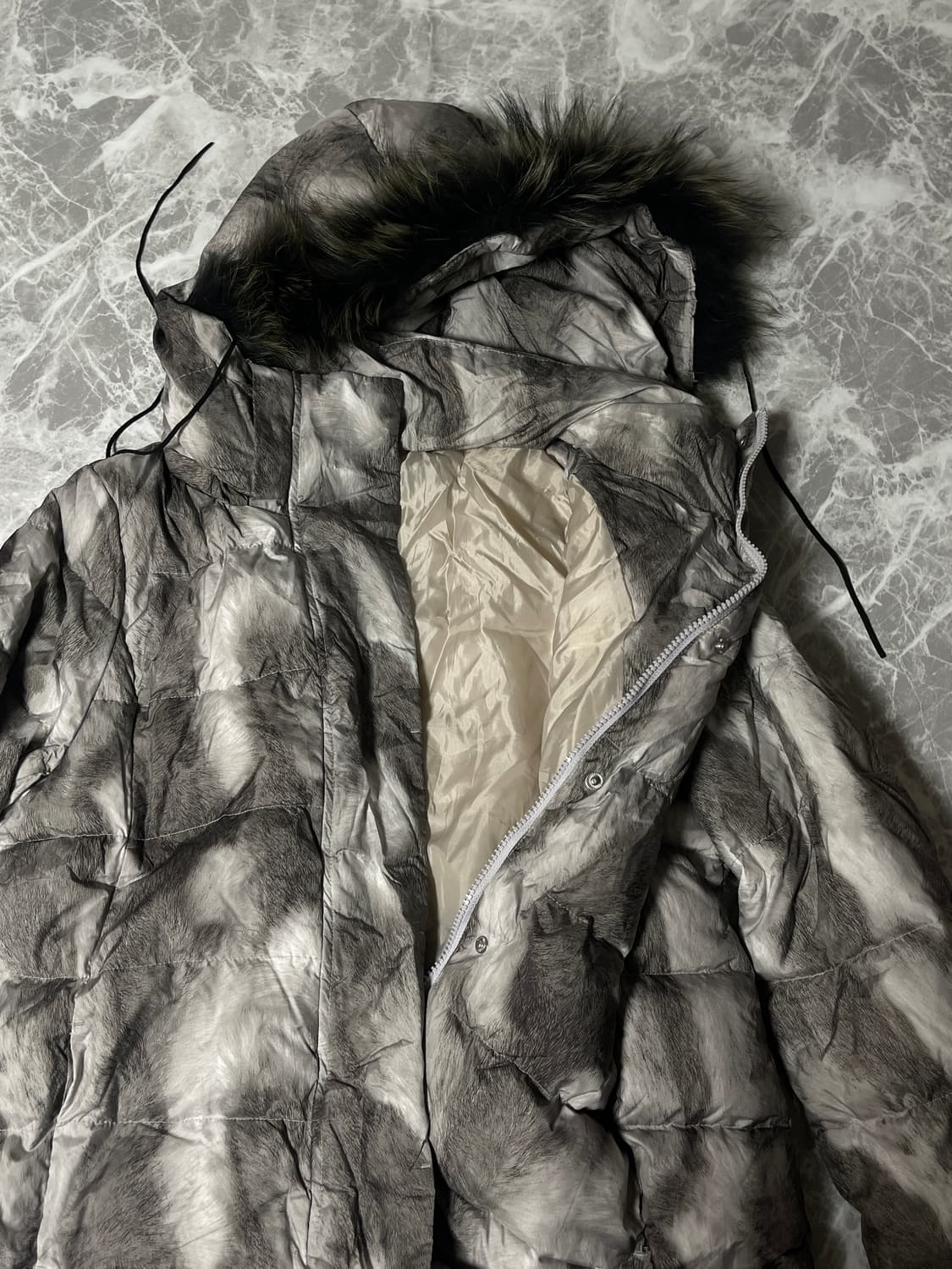 grunge fur padding jumper 상품이미지5